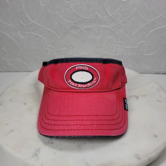 VTG Ping & Titleist Pro V1 Golf Visors Red Logo Black White Script Embroidery - Picture 7 of 16